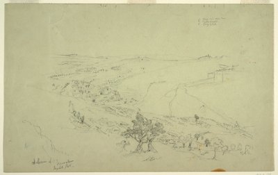 Siloé et Jérusalem, coin sud-est des murs vus du Mont des Oliviers [Jérusalem et Silwan, Jérusalem-Est, Israël] - Frederic Edwin Church