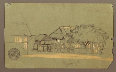 Rue avec maisons, Guayaquil, Équateur - Frederic Edwin Church