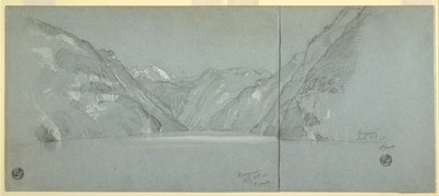 Vue du lac Königssee avec le Falkenstein, près de Berchtesgaden, Bavière, Allemagne, partie 2 - Frederic Edwin Church