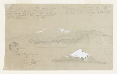 Vues du volcan Puracé, Colombie et du mont Sincholagua, Équateur - Frederic Edwin Church