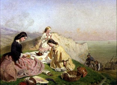 Le Pique-nique sur une falaise - Frederic James Shields