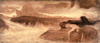 La Mort de Leander, panneau de prédelle de La Dernière Veille de Hero - Frederic Leighton