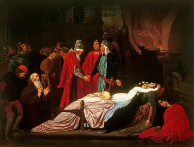 La Réconciliation des Montaigus et des Capulets sur les corps morts de Roméo et Juliette - Frederic Leighton