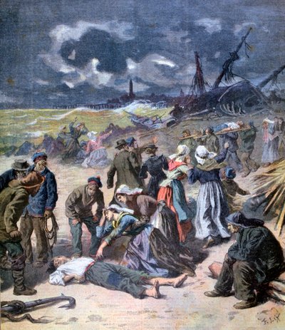 Une tempête à Calais, France, 1893 - Frederic Lix