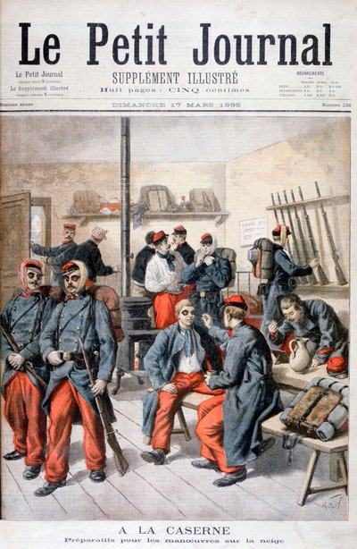 Dans la caserne, préparation pour les manœuvres dans la neige, 1895 - Frederic Lix