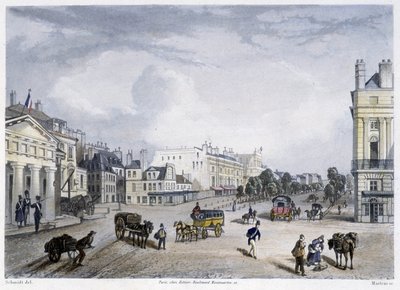 Le boulevard du Temple - dans « Paris en 1832 » par Martens - Frederic Martens