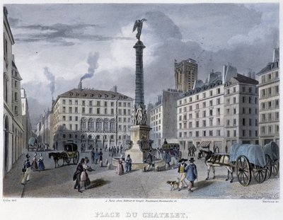 Place du Châtelet - dans "Paris en 1832" par Martens - Frederic Martens