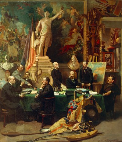 Jules Ferry recevant les délégués des colonies en novembre 1892, peinture de Frédéric Régamey. France - Frederic Regamey