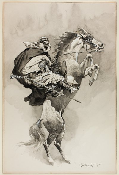 "As They Threw their Animals Back upon their Haunches", illustration pour An Arabian Day and Night, dans le Harper