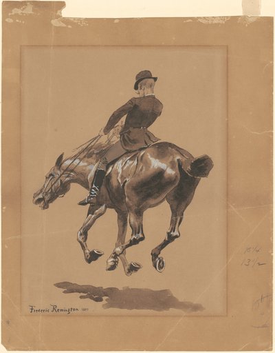 Sur le sentier équestre, Central Park, New York - Frederic Remington