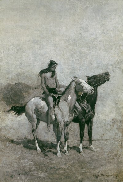 Le mangeur de feu a jeté sa victime sur son poney, c.1900 - Frederic Remington