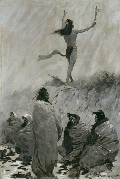 Le mangeur de feu leva les bras vers l