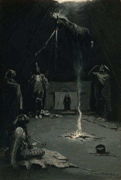 Le départ du cheval-médecine (Dieu du feu indien) 1897 - Frederic Remington