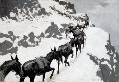 Le convoi de mules (Un train de minerai allant aux mines d