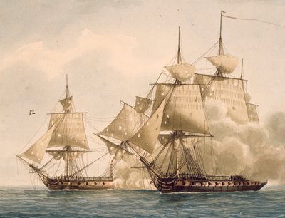 Combat entre la frégate française Amazone et la frégate britannique Santa Marguerita dans la baie de Chesapeake, 29 juillet - Frederic Roux