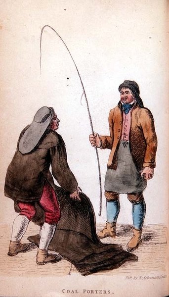 Les porteurs de charbon de Ackermanns World in Miniature, 19ème siècle (lithographie en couleur) - Frederic Shoberl