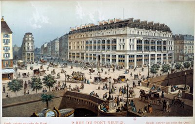 Vue extérieure de La Belle Jardinière, rue du Pont Neuf à Paris au XIXe siècle - Frederic Sorrieu