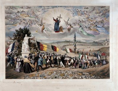 La République Démocratique et Sociale Universelle Procession des Peuples Européens en Union et Fraternité. Lithographie par Frédéric Sorrieu (1807-vers 1861) 1848 Paris, musée Carnavalet - République Démocratique et Sociale Universelle - Frederic Sorrieu