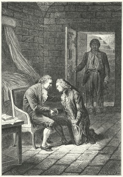 Louis XVI de France recevant la nouvelle de sa condamnation pour trahison de son avocat, Malesherbes - Frederic Theodore (after) Lix