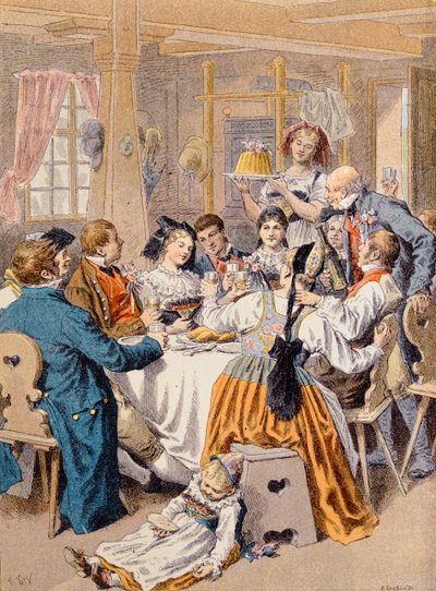 Célébration de fiançailles en Alsace, 1901 - Frederic Theodore Lix