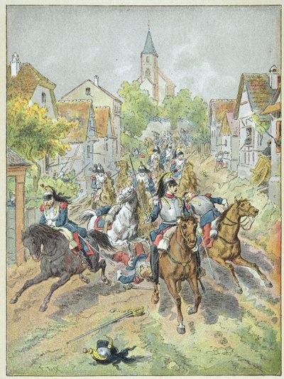 Charge des cuirassiers français pendant la bataille de Reichshoffen, 6 août - Frederic Theodore Lix