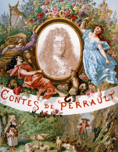 Charles Perrault et les personnages de ses contes, début du 20e siècle (illustration) - Frederic Theodore Lix