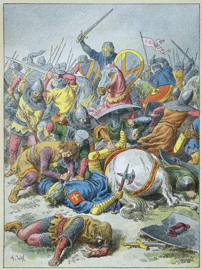 Le roi Philippe Auguste à la bataille de Bouvines en 1214 (gravure) - Frederic Theodore Lix
