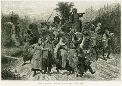 Retour de la moisson. Gravure pour illustrer l