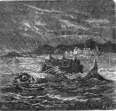 Le poisson géant du déluge universel selon les Hindous - Frederic Theodore Lix