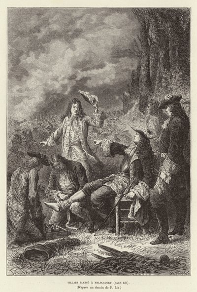 Villars blessé à Malplaquet - Frederic Theodore Lix