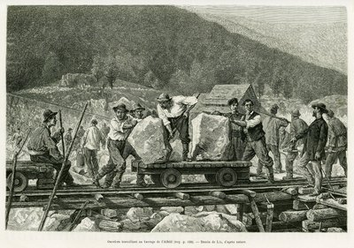 Ouvriers travaillant au barrage d