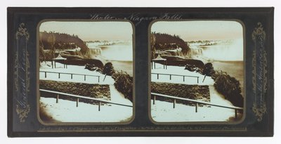 Chutes du Niagara en hiver, vue générale du côté américain - Frederic and William Langenheim