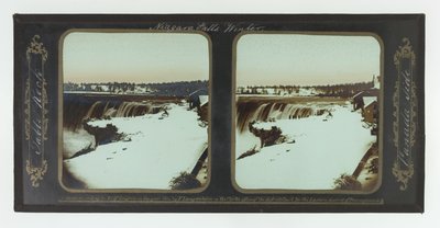 Hiver, chutes du Niagara, Table Rock, côté canadien - Frederic and William Langenheim