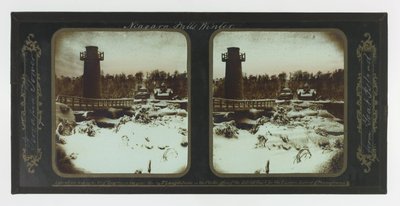 Hiver aux Chutes du Niagara, Tour Terrapin depuis Goat Island - Frederic and William Langenheim