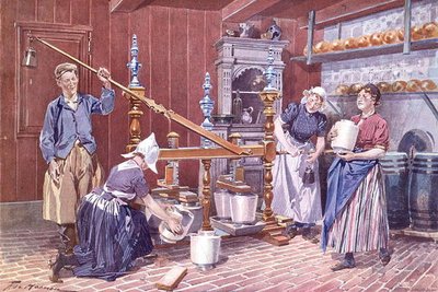 Production de fromage en Hollande, vers 1900 - Frederic de Haenen