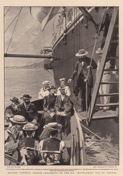 Exilé, le général Cronje embarquant sur le SS Milwaukee pour Sainte-Hélène - Frederic de Haenen
