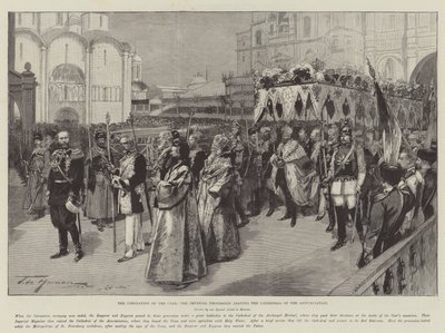 Le Couronnement du Tsar, la Procession Impériale quittant la Cathédrale de l