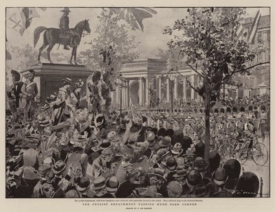 Le détachement de cyclistes passant par Hyde Park Corner - Frederic de Haenen