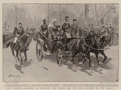 La rencontre impériale à Potsdam, le Kaiser et le Tsar se rendant au palais - Frederic de Haenen