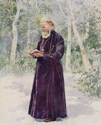 Le défunt Père John de Cronstadt dans son jardin - Frederic de Haenen