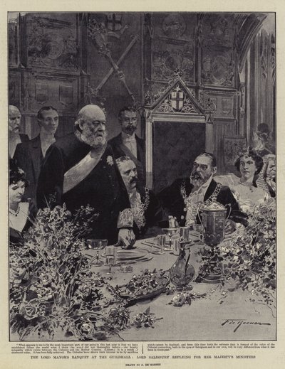 Le banquet du Lord Maire à Guildhall, Lord Salisbury répondant pour les ministres de Sa Majesté - Frederic de Haenen