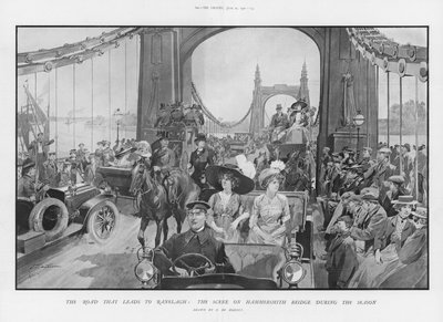 La scène sur le pont de Hammersmith pendant la saison - Frederic de Haenen