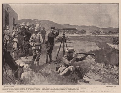 Regarder le combat, Lord Roberts et son état-major assistant aux phases finales de l