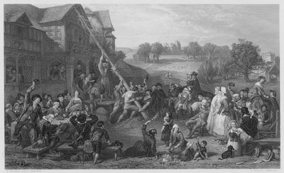 Érection du mât de mai - Frederick (after) Goodall