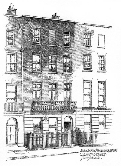 Maison de Benjamin Franklin, 36 Craven Street, Londres, 1912 - Frederick Adcock