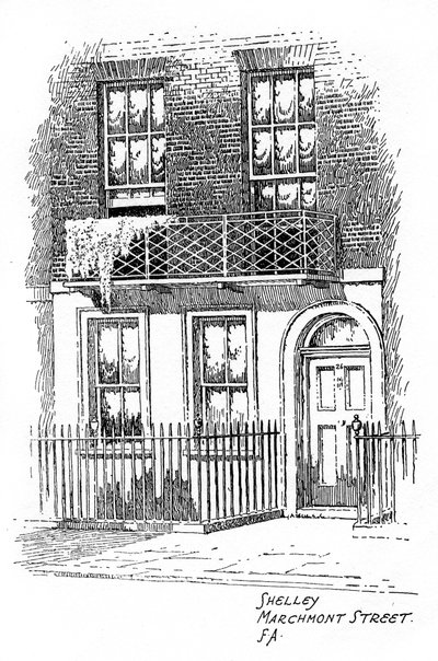 Maison de Percy Bysshe Shelley, Marchmont Street, Bloomsbury, Londres, 1912 - Frederick Adcock