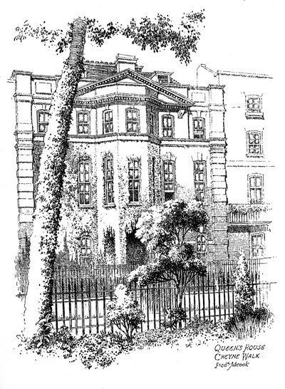 Queens House, Cheyne Walk, Chelsea, Londres, 1912 - Frederick Adcock