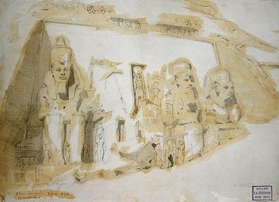 Quatre statues colossales de Ramsès II (1279-1213 av. J.-C.) au Grand Temple d
