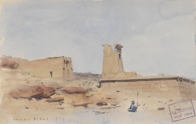Le temple de Dendur, montrant le pylône et la terrasse - Frederick Arthur Bridgman