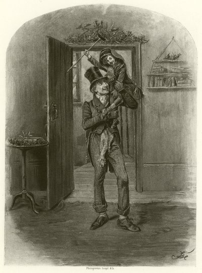 Bob Cratchit et Tiny Tim - Frederick Barnard